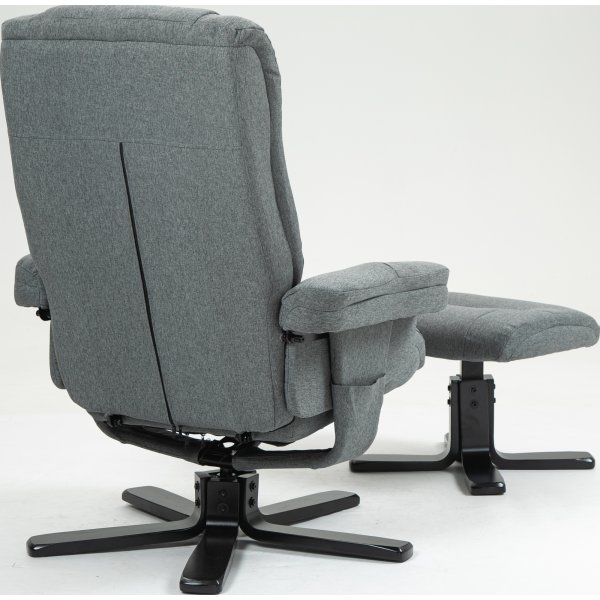 Harmaa lepotuoli jalkarahilla - Oslo Harmaa lepotuoli jalkarahilla - Oslo