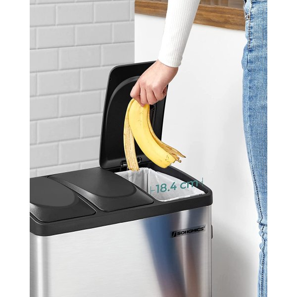 Maiken roskakori 54 l - Hopea/musta