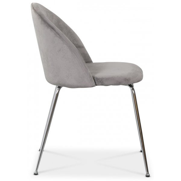 Art Velvet -tuoli - Vaaleanharmaa / Kromi Art Velvet -tuoli - Vaaleanharmaa / Kromi