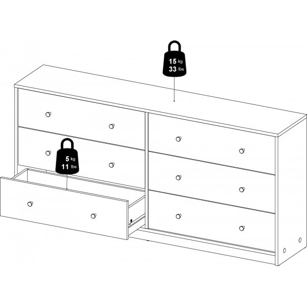 Lipasto, 6 laatikkoa, valkoinen - toukokuu + Huonekalujen jalat Lipasto, 6 laatikkoa, valkoinen - toukokuu + Huonekalujen jalat