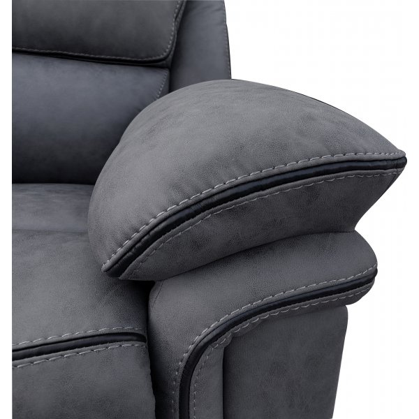 Riverdale-nojatuoli, recliner - Harmaa (Mikrokuitu)