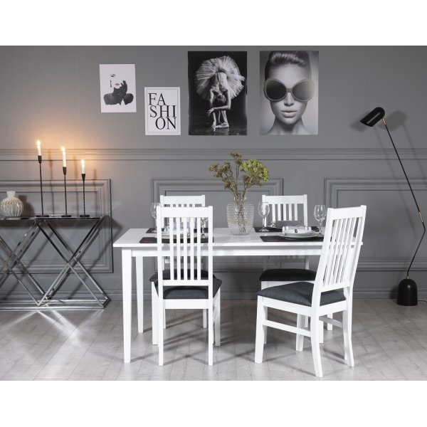 Valkoinen tuoli harmaalla istuimella - Gåsö Valkoinen tuoli harmaalla istuimella - Gåsö