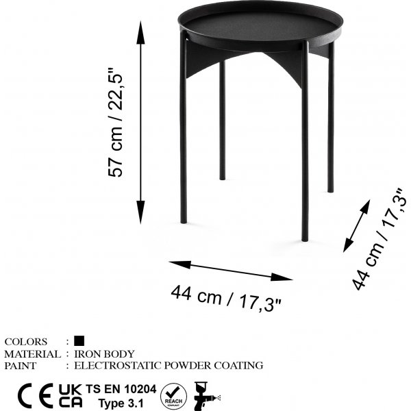 Vela 2 sivupöydät - musta Vela 2 sivupöydät - musta