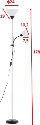 Bagasi lattiavalaisin - musta Bagasi lattiavalaisin - musta