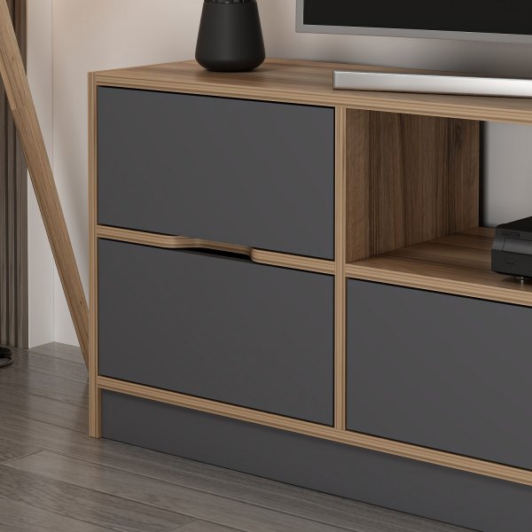 Elina mediapenkki - Pähkinä/antrasiitti Elina mediapenkki - Pähkinä/antrasiitti