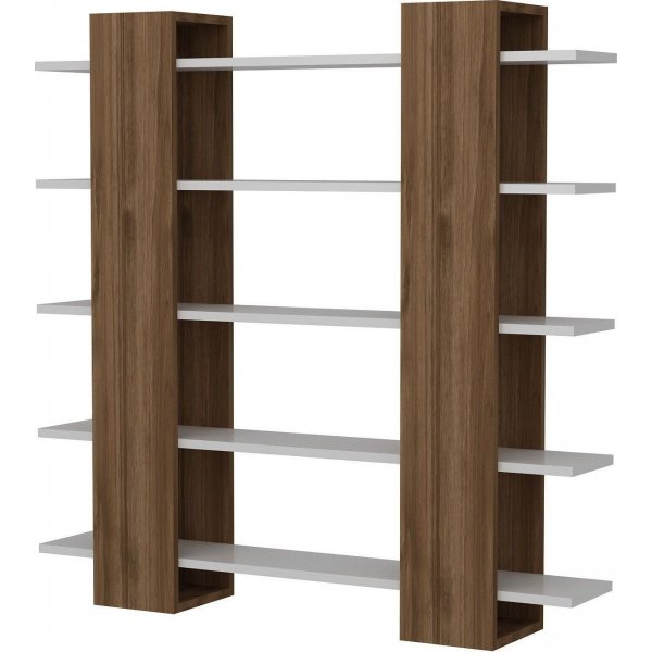 Uima-altaan kirjahylly - valkoinen/pähkinä Uima-altaan kirjahylly - valkoinen/pähkinä