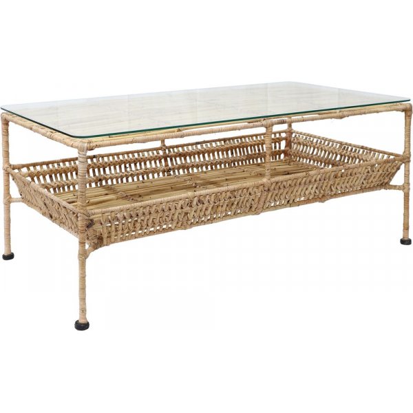Galice sohvapyt rottinki 100 x 55 cm - Luonto/metalli + Huonekalujen tahranpoistoaine