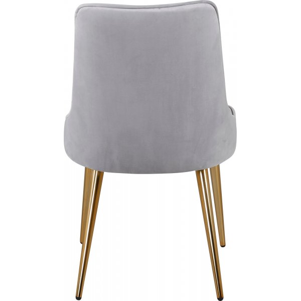 Alice Deluxe ruokatuoli - Vaaleanharmaa/messinki