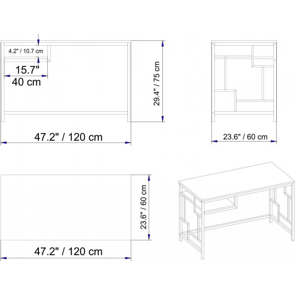 Victory kirjoituspöytä 120x60 cm - Kulta/valkoinen Victory kirjoituspöytä 120x60 cm - Kulta/valkoinen