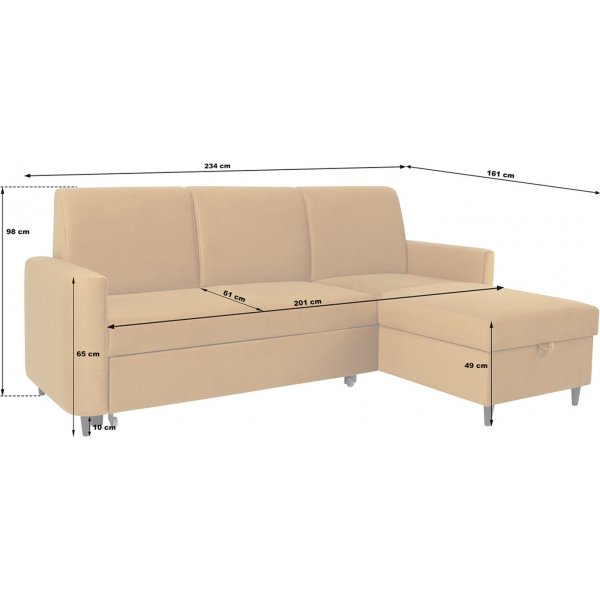 Säle vuodesohva - keltainen Säle vuodesohva - keltainen