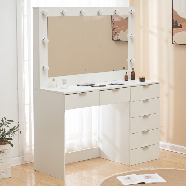 Meikkipöytä valaistuksella ja säilytystilalla / Gigi Meikkipöytä valaistuksella ja säilytystilalla / Gigi