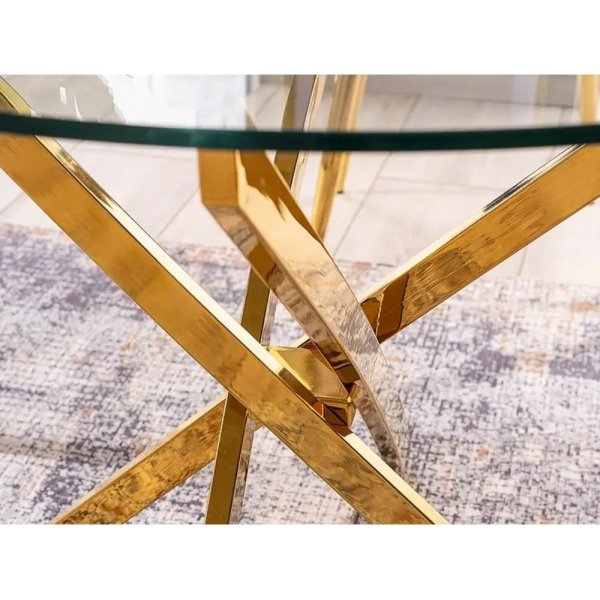 Ruokapyt lasikannella 90 cm, kultaiset jalat + Huonekalujen jalat