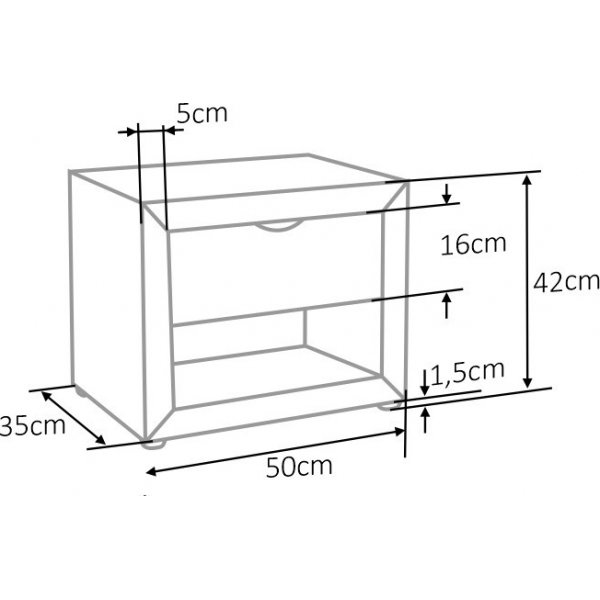 Eton 1 yöpöytä - Vaaleanpunainen sametti Eton 1 yöpöytä - Vaaleanpunainen sametti
