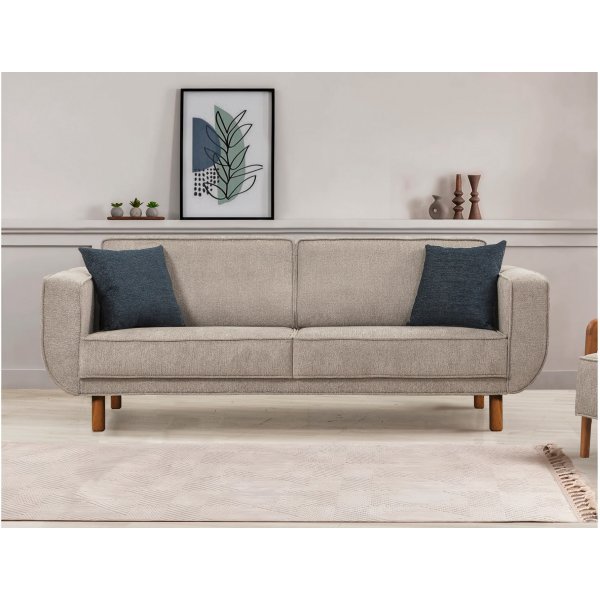 Berjer 3-istuttava vuodesohva - harmaa/pähkinä Berjer 3-istuttava vuodesohva - harmaa/pähkinä