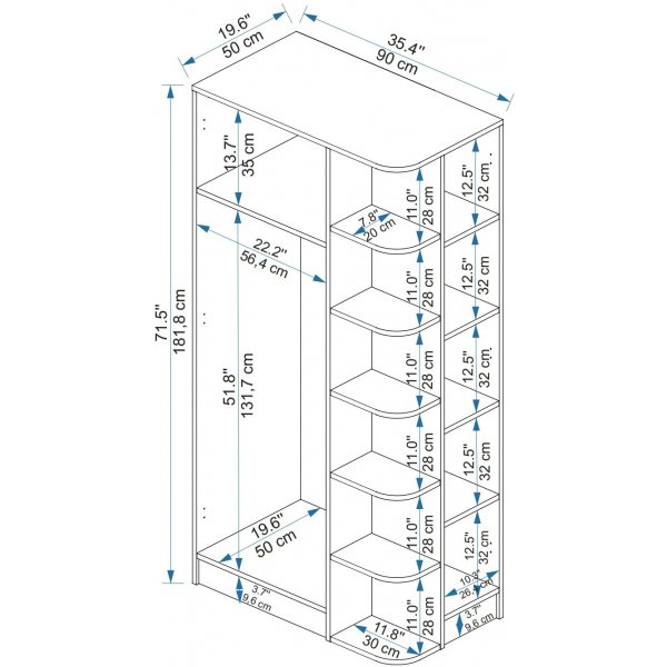 Lusen vaatekaappi - mänty/beige Lusen vaatekaappi - mänty/beige