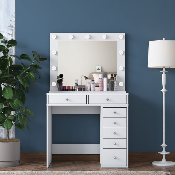 Bijou peilipöytä 15 - 90 x 44,5 cm - Valkoinen Bijou peilipöytä 15 - 90 x 44,5 cm - Valkoinen