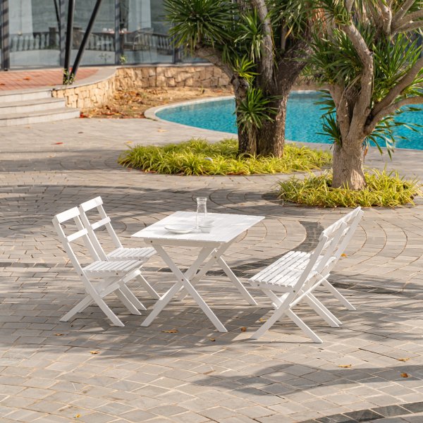 Knohult-ruokapyt 125 cm - Valkoinen