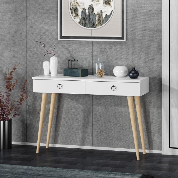 Arden relief pöytä 72/100 x 35 cm - Valkoinen Arden relief pöytä 72/100 x 35 cm - Valkoinen