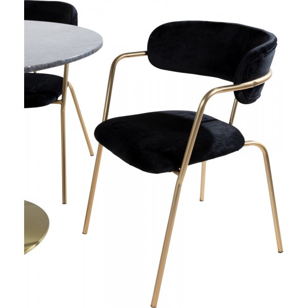 Tellrunkoinen tuoli - Musta/messinki Tellrunkoinen tuoli - Musta/messinki