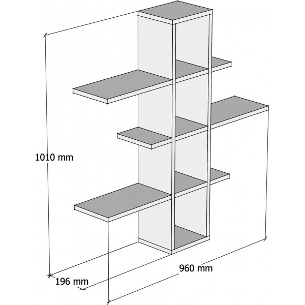 Ardo seinähylly - pähkinä/valkoinen Ardo seinähylly - pähkinä/valkoinen