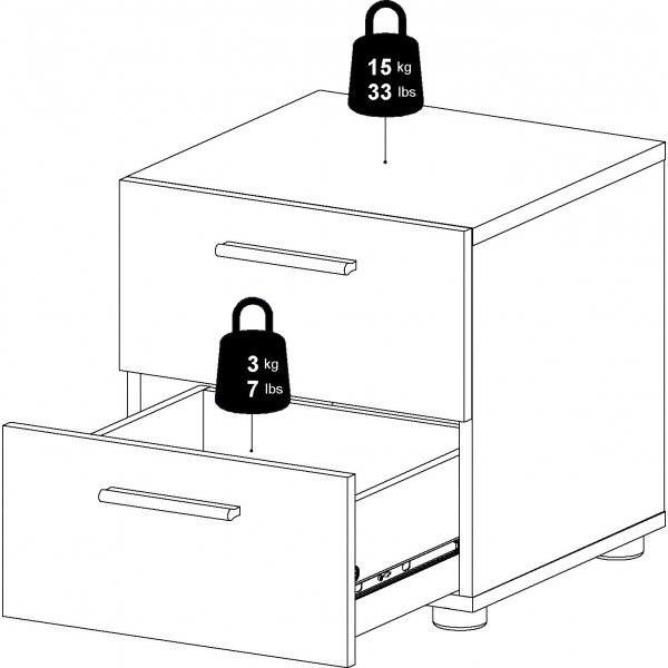 Pepe yöpöytä - Musta tuhka Pepe yöpöytä - Musta tuhka