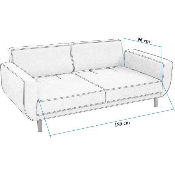 Berjer 3-istuttava vuodesohva - harmaa/pähkinä Berjer 3-istuttava vuodesohva - harmaa/pähkinä