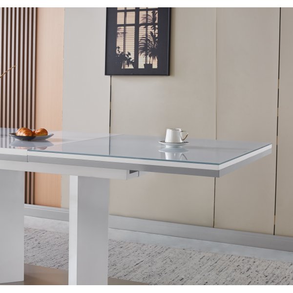 Colombia-ruokapöytä, jatkettava 160-200 cm - Valkoinen Colombia-ruokapöytä, jatkettava 160-200 cm - Valkoinen