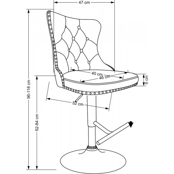 Tummanvihreä baarijakkara kaasujousella Tummanvihreä baarijakkara kaasujousella