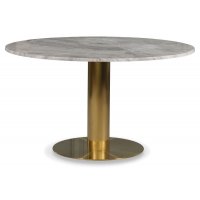 Empire ruokapöytä - Silver Diana marmori Ø130 cm / Harjattu messinki Empire ruokapöytä - Silver Diana marmori Ø130 cm / Harjattu messinki