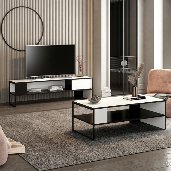 Concord sohvap�yt� 120 x 60 cm - Valkoinen/musta