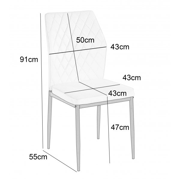 Inez-ruokatuoli mustaa keinonahkaa, mustat jalat Inez-ruokatuoli mustaa keinonahkaa, mustat jalat