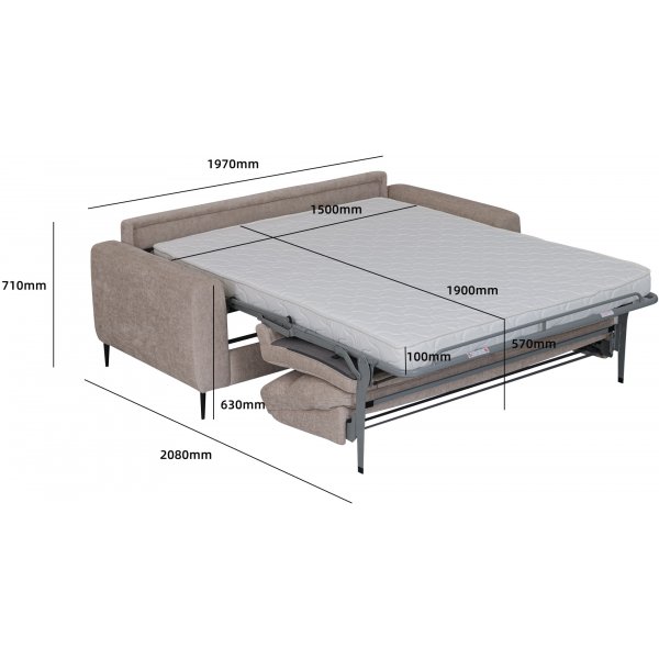 Vuodesohva, edess, beige - Hoven + Huonekalujen tekstiilien hoito