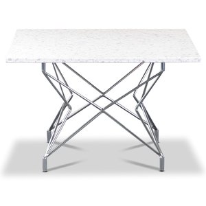 Terrazzo-sohvapöytä 75x75 cm - Bianco Terrazzo & Kromattu Star-runko Terrazzo-sohvapöytä 75x75 cm - Bianco Terrazzo & Kromattu Star-runko