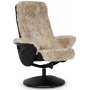 Times-nojatuoli rahialla (Recliner) - beige lampaannahka