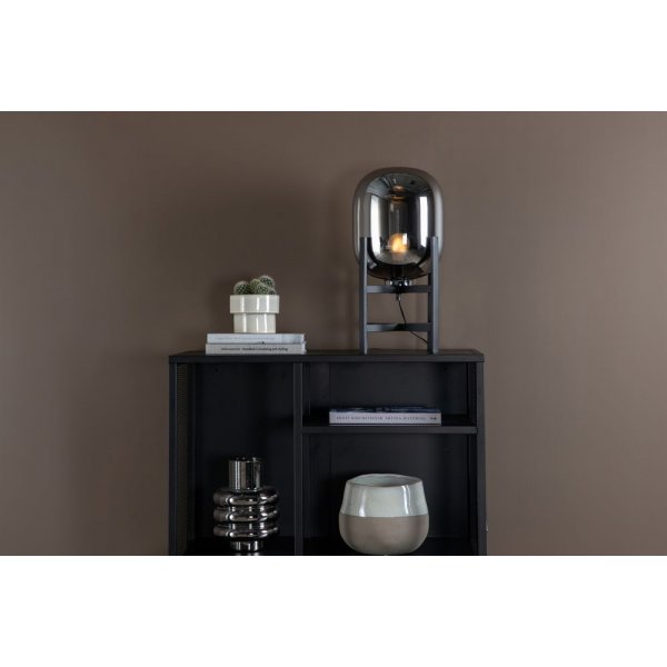 Marbystrand p�yt�valaisin - Musta/lasi