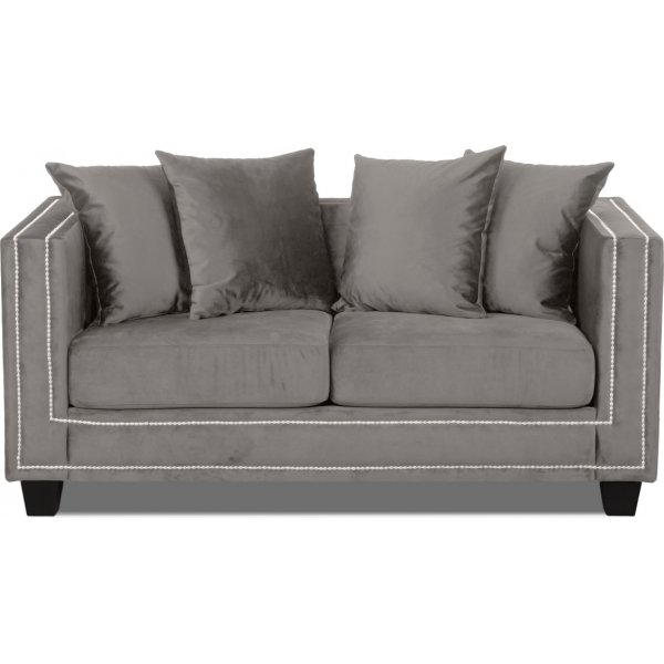 Tempel 2-istuttava sohva nappeilla - Harmaa beige (Velvet)