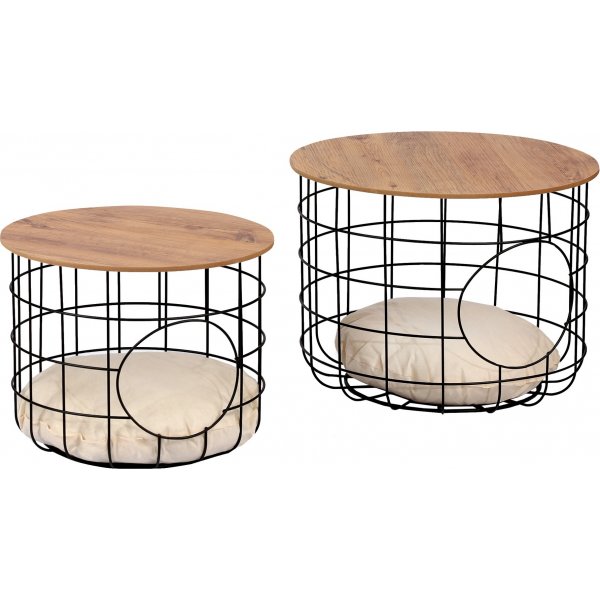 Cat sohvapöytäsetti - mänty/musta Cat sohvapöytäsetti - mänty/musta