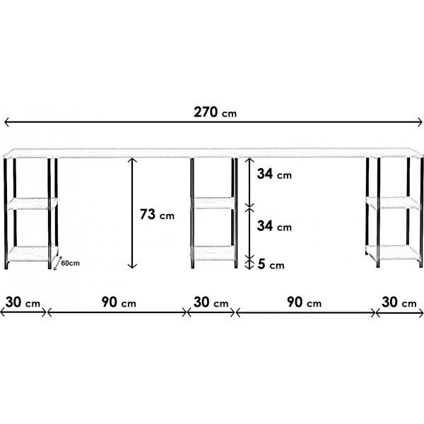 Limbo työpöytä 270x60 cm - Tammi Limbo työpöytä 270x60 cm - Tammi