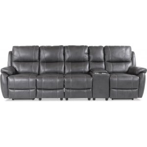 Recliner-sohva Enjoy Hollywood - Neljän istuttava (sähköinen) harmaata keinonahkaa (Malli V) Recliner-sohva Enjoy Hollywood - Neljän istuttava (sähköinen) harmaata keinonahkaa (Malli V)