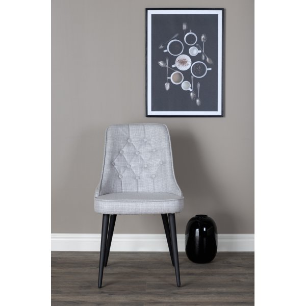 Alice Deluxe ruokatuoli - Vaaleanharmaa/musta