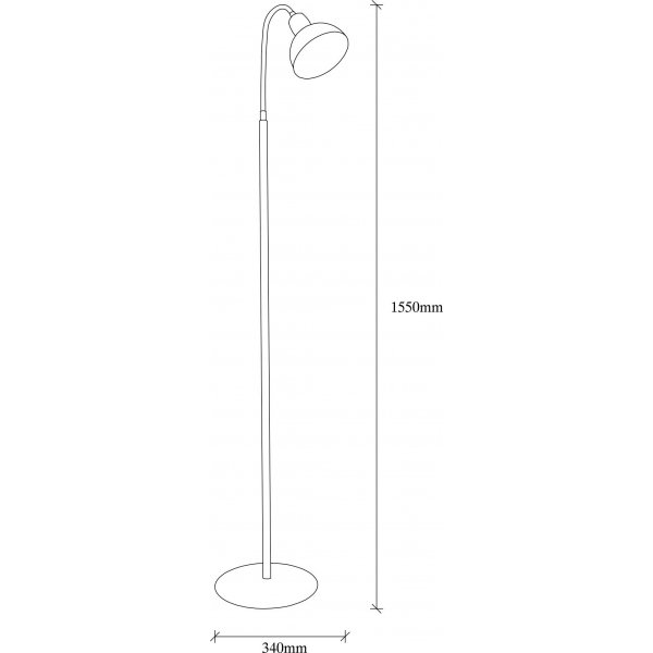 Kuten lattiavalaisin 8 - musta/kulta Kuten lattiavalaisin 8 - musta/kulta