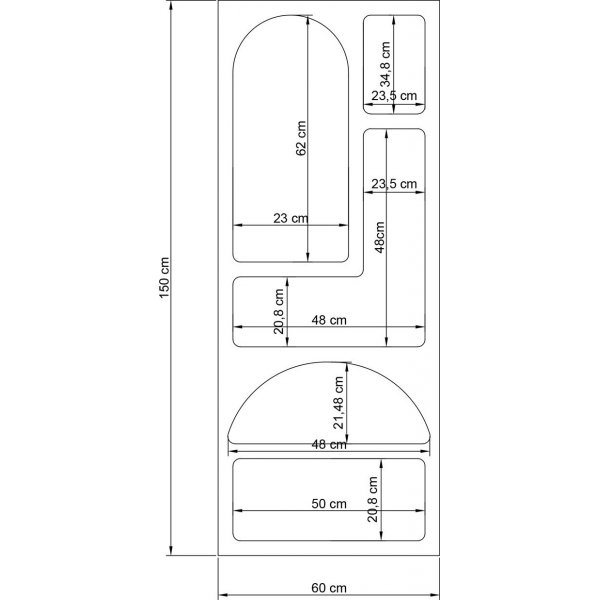 Vivanta hylly 60x30x150 cm - Valkoinen