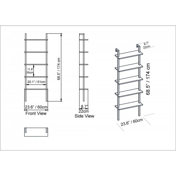 Piante kirjahylly - Valkoinen/kulta Piante kirjahylly - Valkoinen/kulta