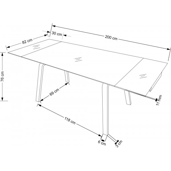 Lozano ruokapöytä 140-200 x 82 cm - Musta marmori/pähkinä Lozano ruokapöytä 140-200 x 82 cm - Musta marmori/pähkinä