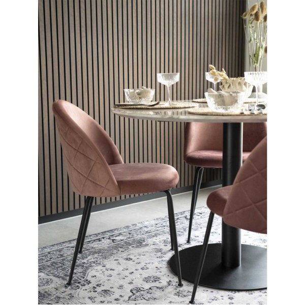 Bolzano Ruokapöytä - Marmorin jäljitelmä/musta - ø110 Bolzano Ruokapöytä - Marmorin jäljitelmä/musta - ø110