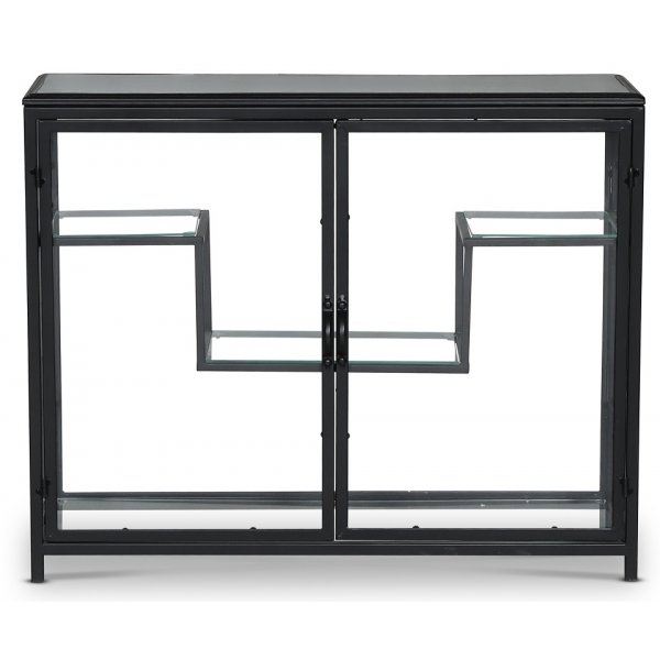 Winchester-kaappi - Musta metalli / lasi + Huonekalujen jalat