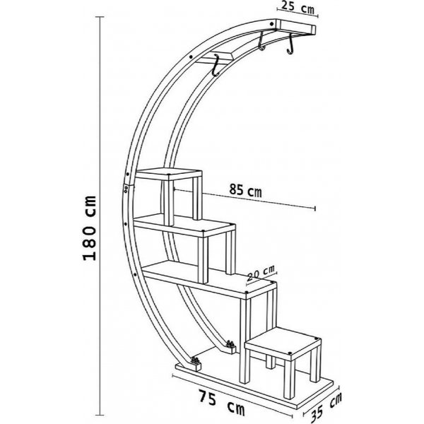 Puutarhan kasvihylly - mänty/musta Puutarhan kasvihylly - mänty/musta