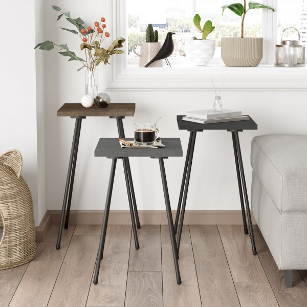 Luiz-p�yt� 29 x 29 cm - Harmaa/tummanharmaa/pronssi