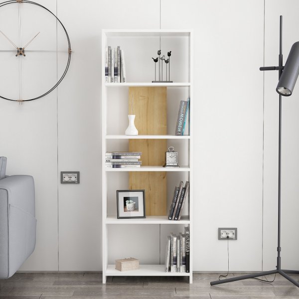 Dio kirjahylly - Valkoinen/tammi Dio kirjahylly - Valkoinen/tammi
