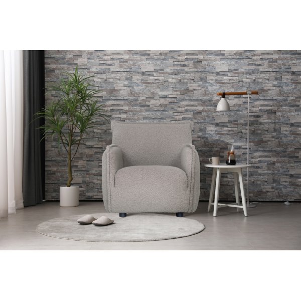 Nojatuoli boucle-kankaasta